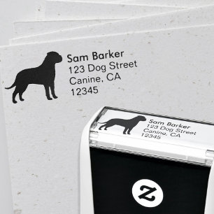 Bullmastiff Silhouette Return Address Self-inking Stamp