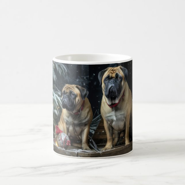 Bullmastiff Snowy Sleigh Christmas Decor  Coffee Mug (Center)