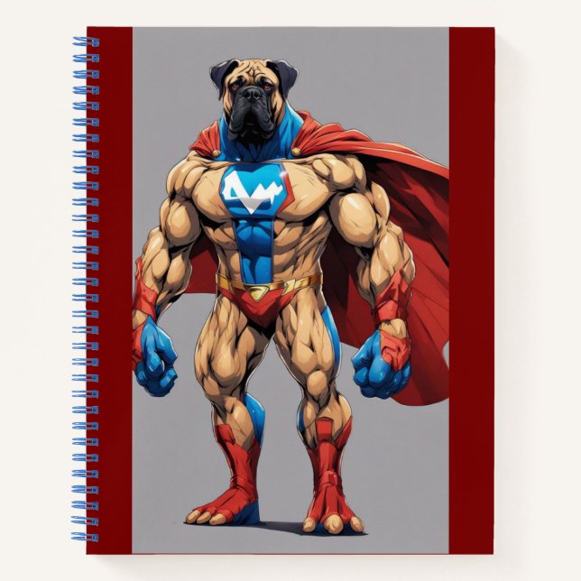 Bullmastiff superhero notebook (Front)