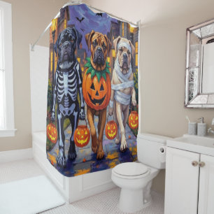 Bullmastiff Trick-or-Treating Halloween Costumes Shower Curtain