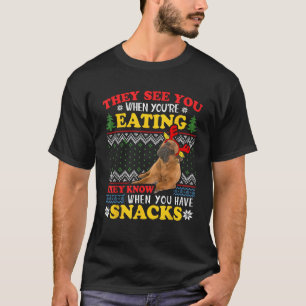 Bullmastiff Ugly Christmas They See You re Eating T-Shirt