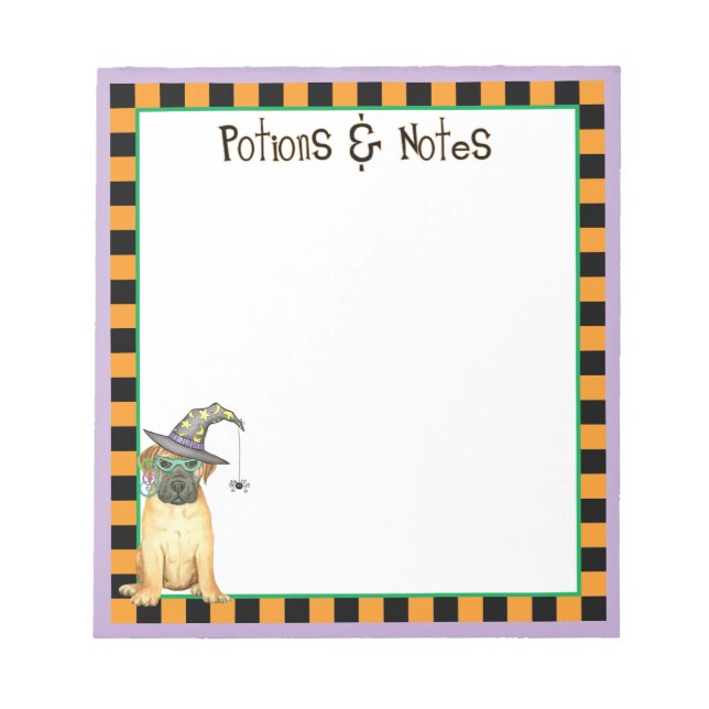 Bullmastiff Witch Notepad (Front)
