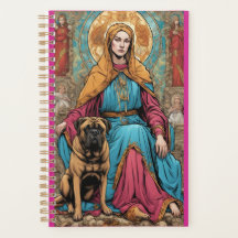 Bullmastiff with saint 