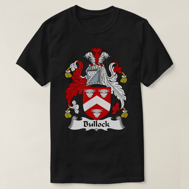 Bullock Coat of Arms  Family Crest  T-Shirt (Design Front)