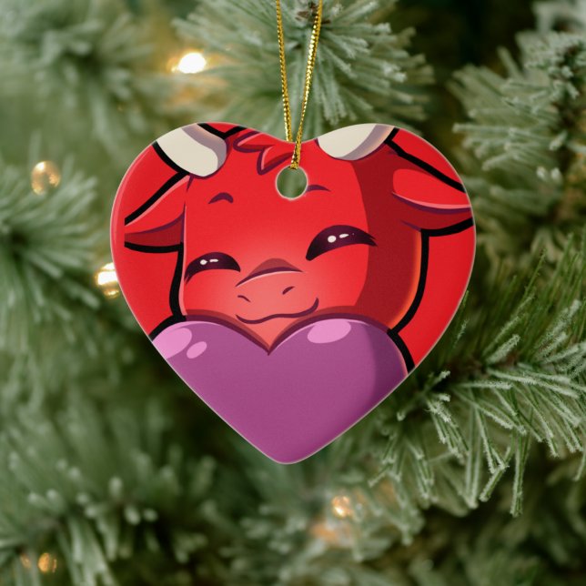 Bullpew-Chat Love Ceramic Ornament (Tree)