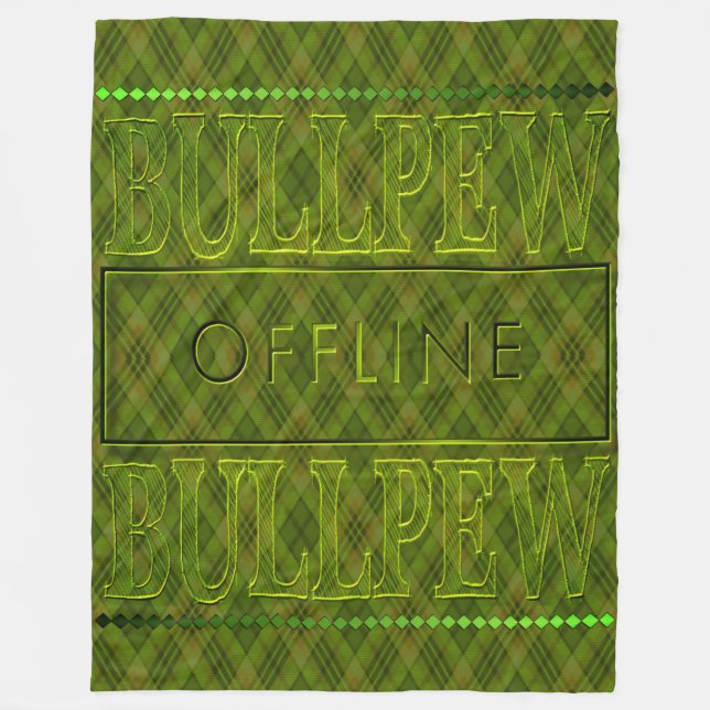 Bullpew Lime Green Fleece Blanket (Front)