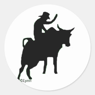 Bullrider 2 classic round sticker