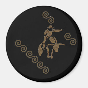 Bullrider in Wood Grain Magnet
