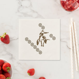 Bullrider in Wood Grain Napkin