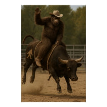 Bullriding Bigfoot Poster