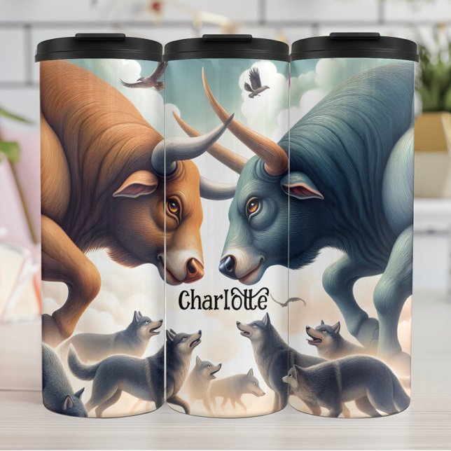 Bulls and Wolves: A Tense Standoff Thermal Tumbler (Creator Uploaded)