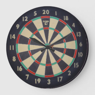 Bulls Eye In The Dartboard, Large Clock