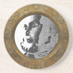bulls eye photo frame coaster