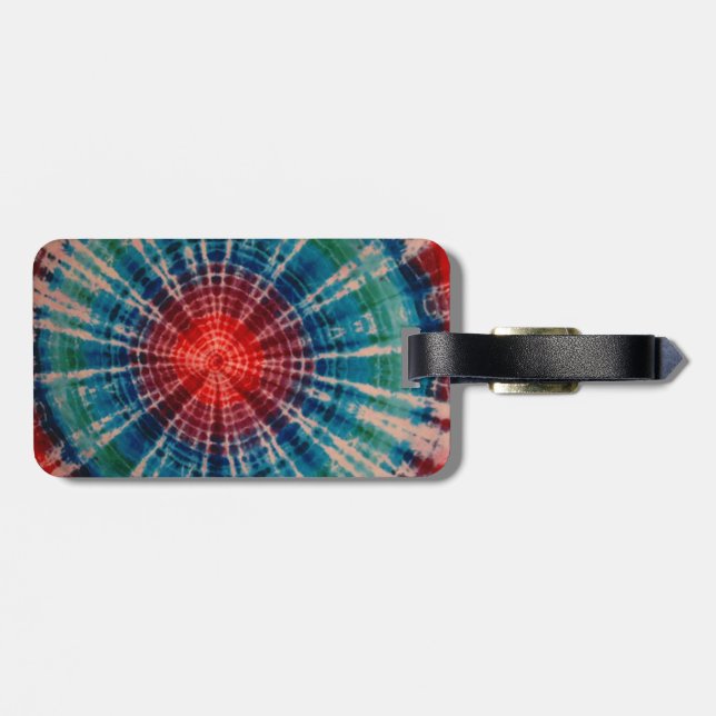 Bulls Eye Tie Dye Unique Luggage Tag (Back Horizontal)