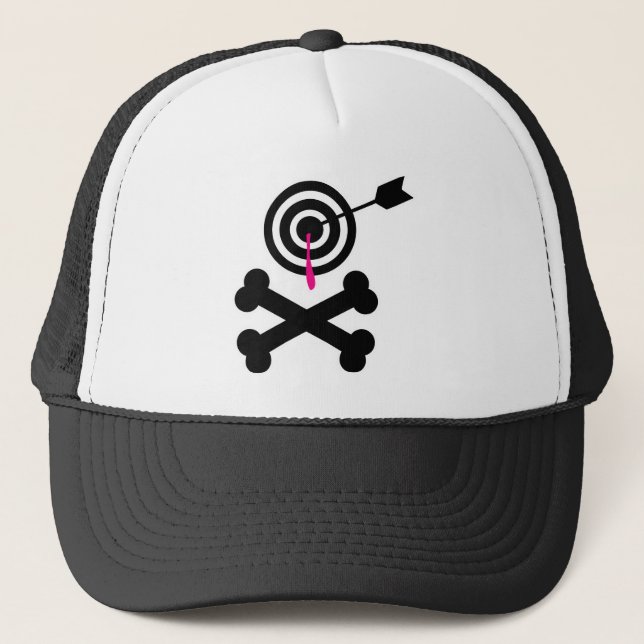 Bullseye and Crossbones Trucker Hat (Front)