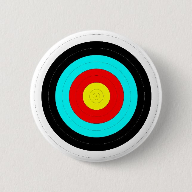 Bullseye Archery Target 6 Cm Round Badge (Front)