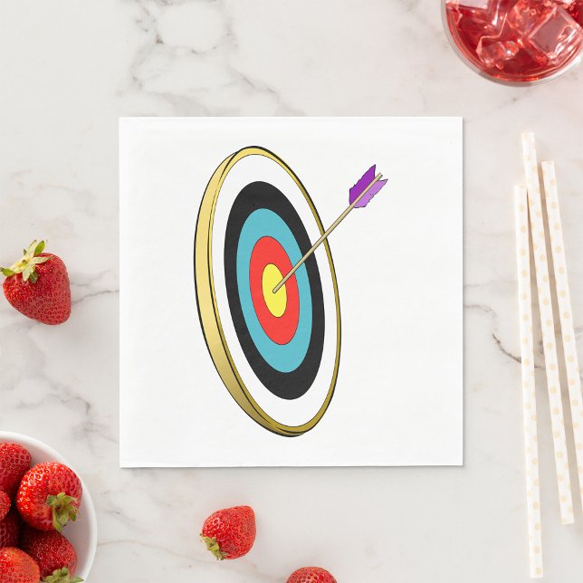 Bullseye Archery Target with Arrow Hitting Centre  Napkin (Creator Uploaded)