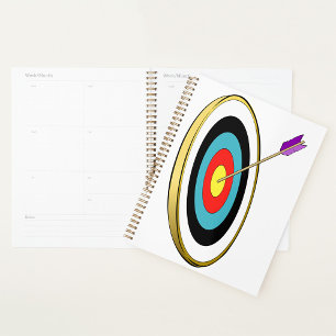 Bullseye Archery Target with Arrow Hitting Centre  Planner
