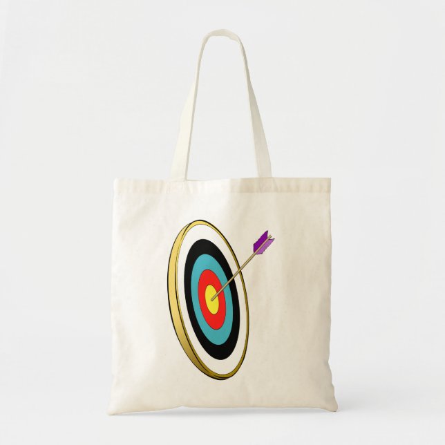 Bullseye Archery Target with Arrow Hitting Centre  Tote Bag (Front)