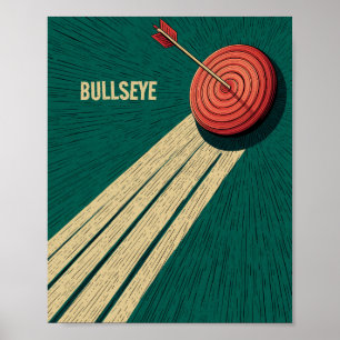 Bullseye Arrow on Target Poster