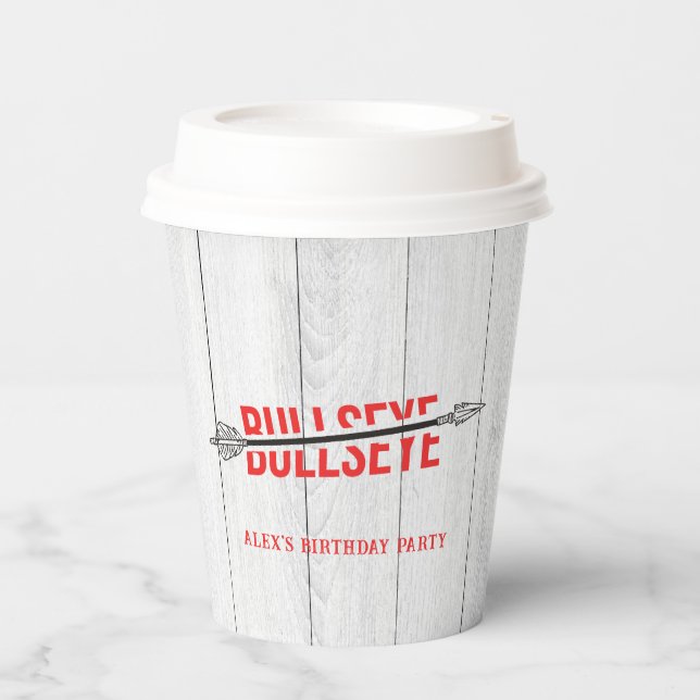 Bullseye Bow & Arrow Archery Sport Birthday Party Paper Cups (Front)