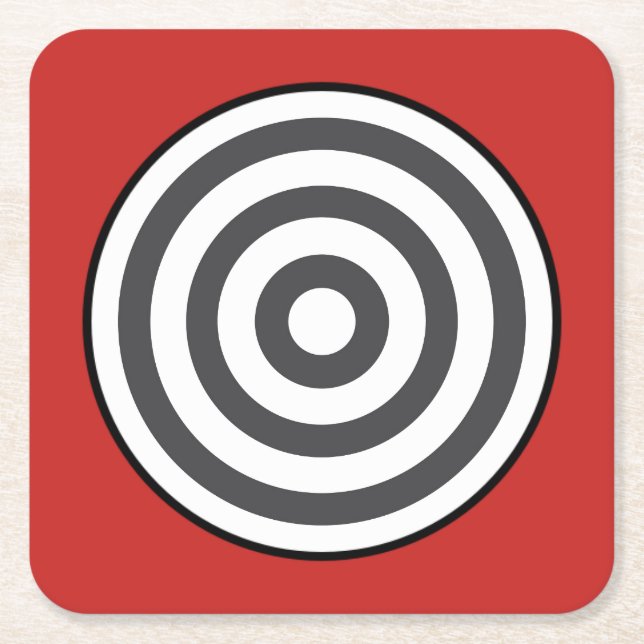 Bullseye Circle - Square Coaster (Front)