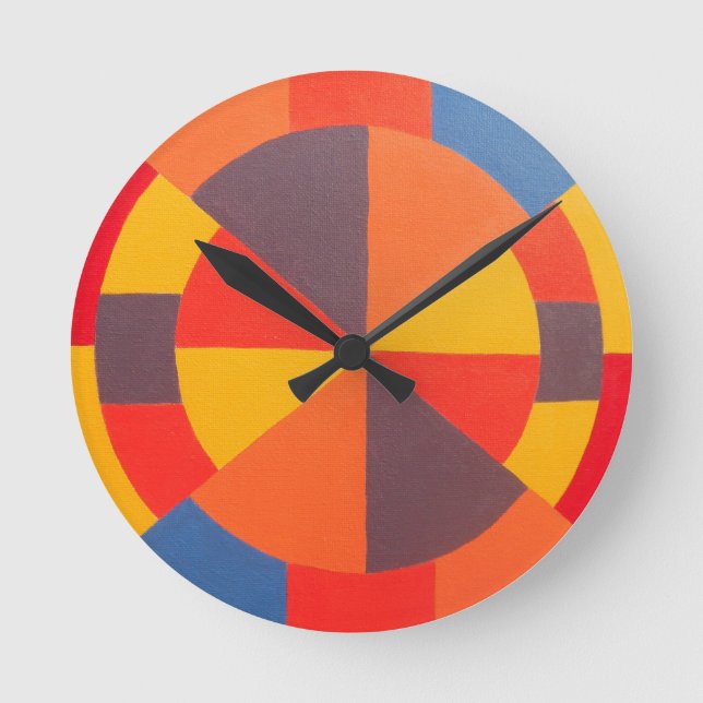 Bullseye Design Modern Orange Round Clock (Front)