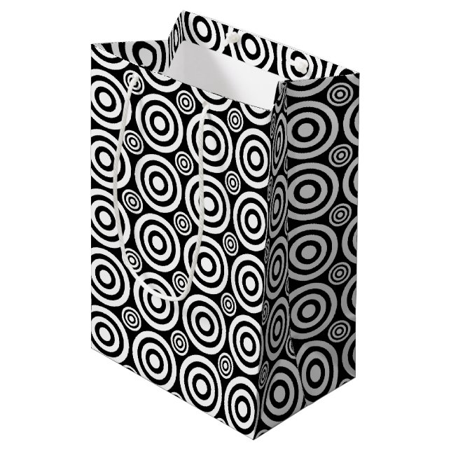 Bullseye-GIFT BAG M, Black-White (Front Angled)