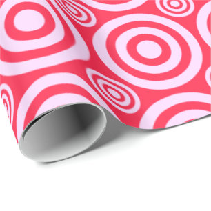 Bullseye-Gift Wrap-Pink-White Wrapping Paper