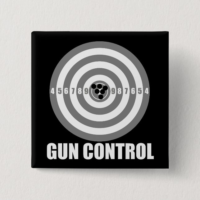 bullseye gun control 15 cm square badge (Front)