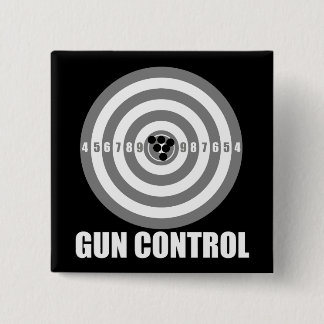 bullseye gun control 15 cm square badge