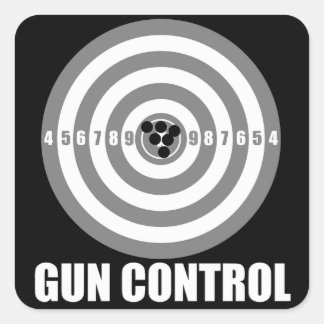 bullseye gun control square sticker