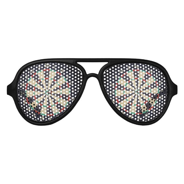 Bullseye In The Dartboard, Aviator Sunglasses (Front)