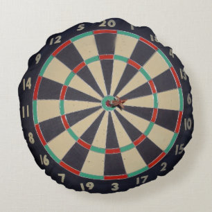 Bullseye In The Dartboard, Round Cushion