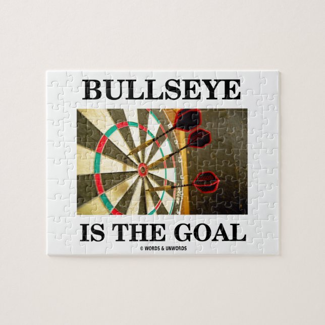 Bullseye Is The Goal (Three Darts On Dartboard) Jigsaw Puzzle (Horizontal)