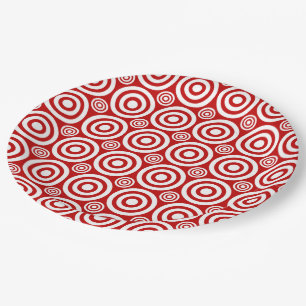 Bullseye-PAPER PLATES-Red-White Paper Plate