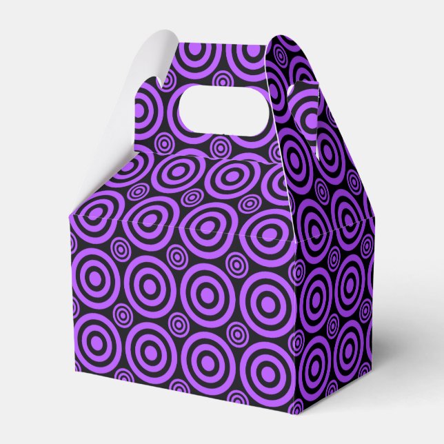 Bullseye-PURPLE-BLACK-GABLE FAVOR BOXES (Front Side)
