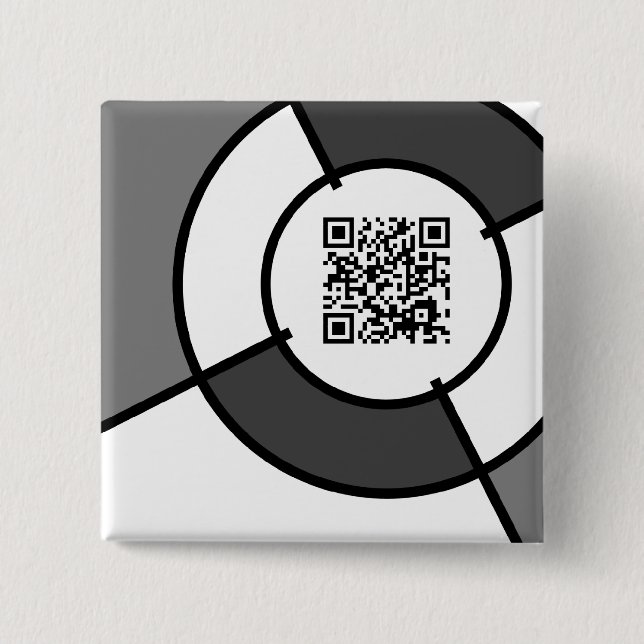 bullseye QR code 15 Cm Square Badge (Front)