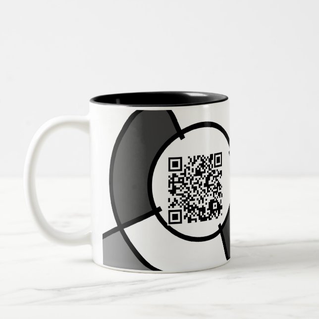 bullseye QR code Two-Tone Coffee Mug (Left)