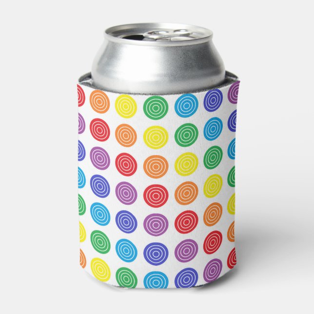 Bullseye Rainbow Can or Bottle Cooler (Can Front)