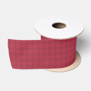 Bullseye Ribbon-Pink and Brown Satin Ribbon