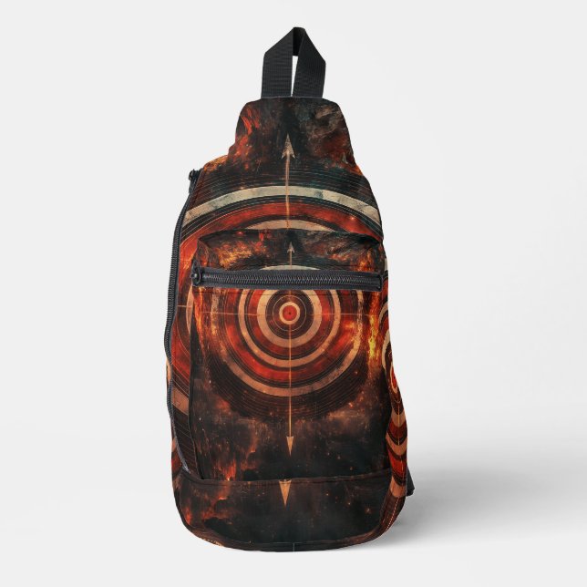 Bullseye Symbol Digital Art Sling Bag (Front)