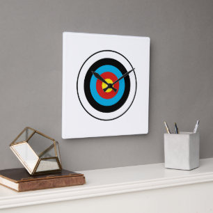 Bullseye Target Design Square Wall Clock