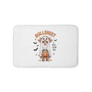 Bullsheet Highland Cow Funny Ghost Bath Mat