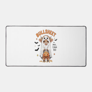 Bullsheet Highland Cow Funny Ghost Desk Mat