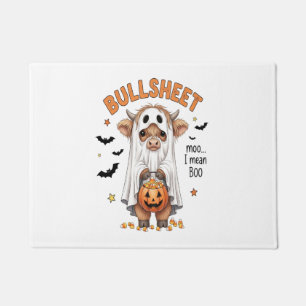 Bullsheet Highland Cow Funny Ghost Doormat