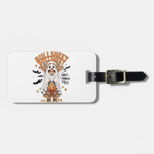Bullsheet Highland Cow Funny Ghost Luggage Tag