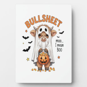 Bullsheet Highland Cow Funny Ghost Plaque