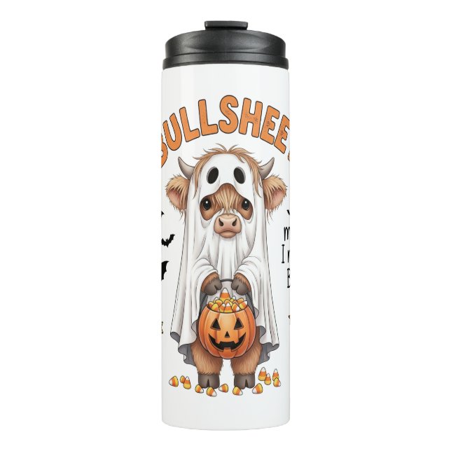 Bullsheet Highland Cow Funny Ghost Thermal Tumbler (Front)