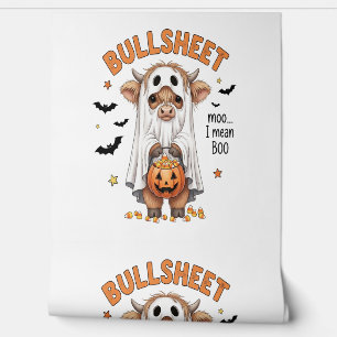 Bullsheet Highland Cow Funny Ghost Wallpaper